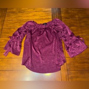 BCX Burgundy Satin Top